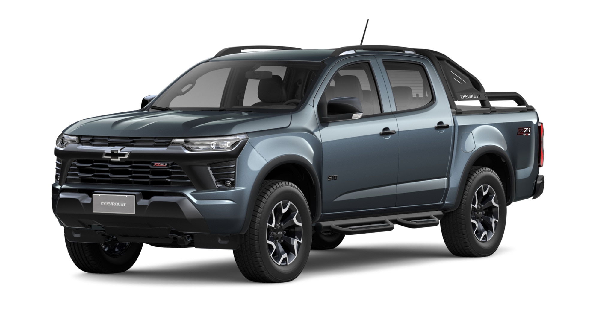 Vista de la Chevrolet S10 Z71 en color gris dark